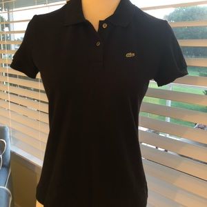 Women’s Two Button Lacoste Polo Black Size 42